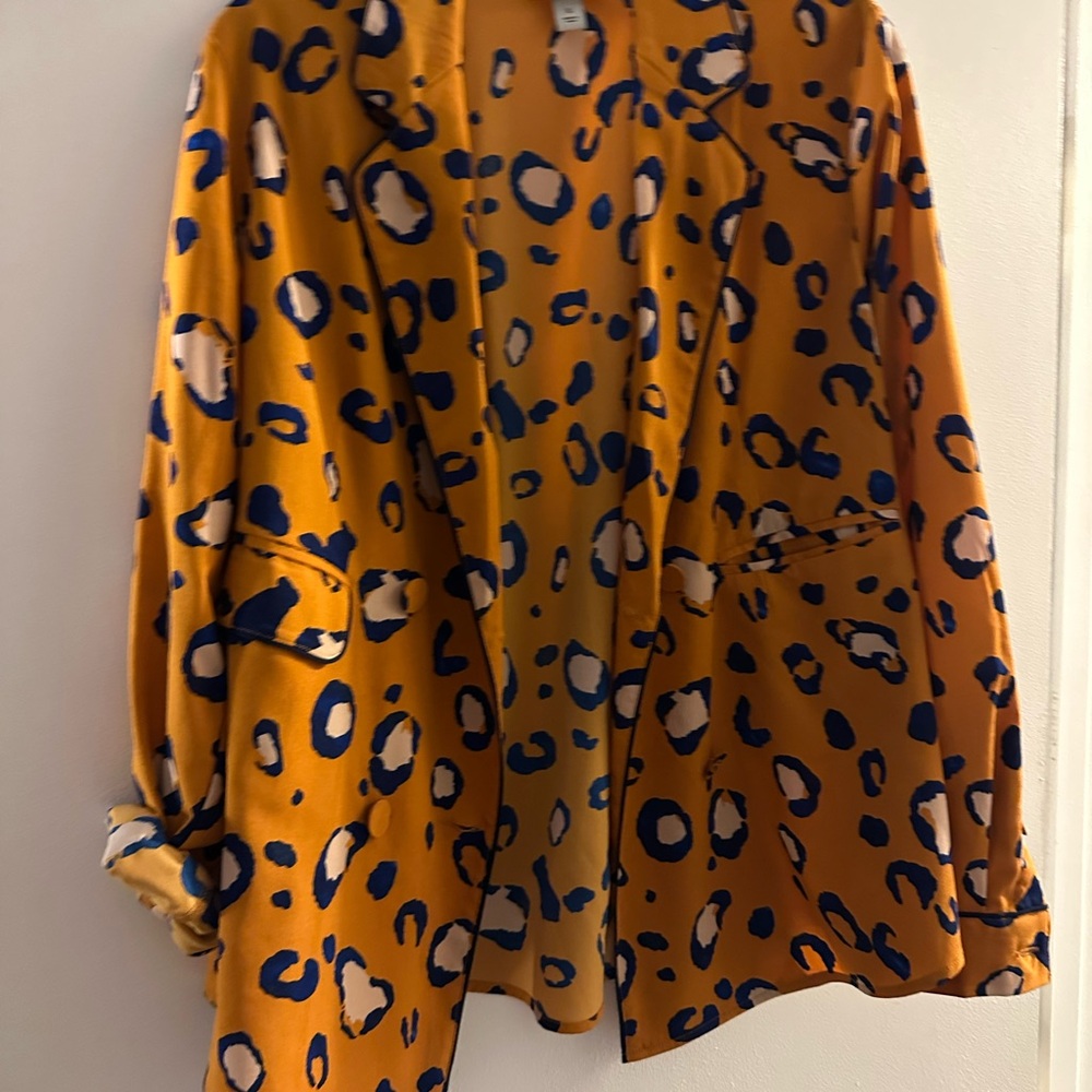 3.1 Phillip Lim Orange and Blue Animal Print Blazer